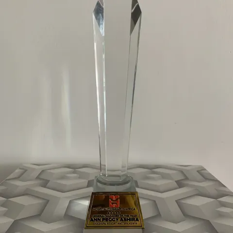 Hospitality Awards Africa crystal trophy
